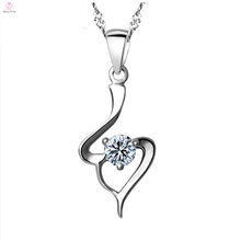 Fashion 925 Sterling Silver Cz Pendant Necklace Jewelry